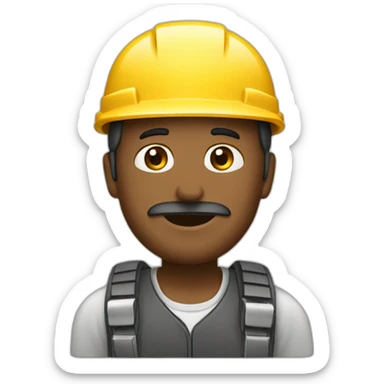 trabajador con casco sticker