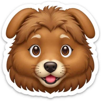 Brown dog with heart eyes  sticker
