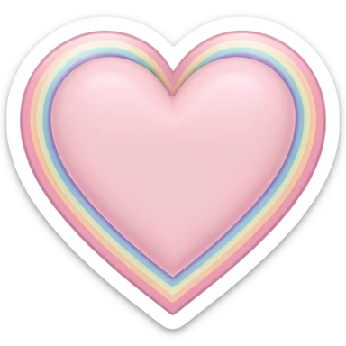 sakura heart with a pastel rainbow sticker