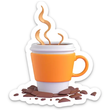 broken coffee cup sticker