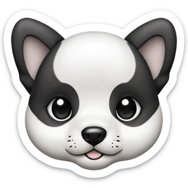 I need a simple basic emoji of a face of a puppy. I want it in the form of a basic drawing. It should look like it was drawn by beginner on adobe. sticker
