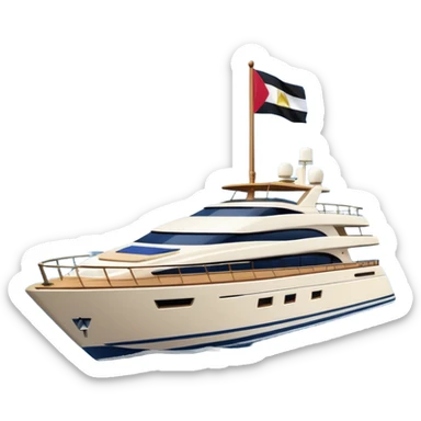 yacht with small Egyptian flag sticker