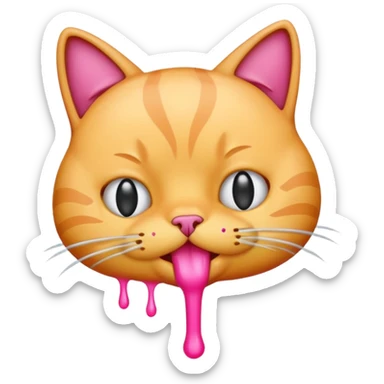 an emoji that vomits. But it's a cat that vomits sticker