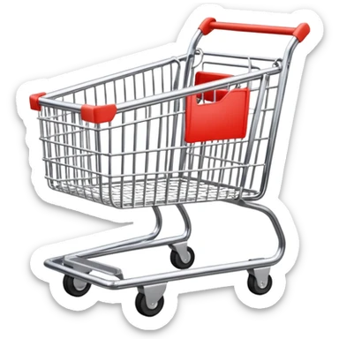 a modern shopping cart in a hardware store sticker