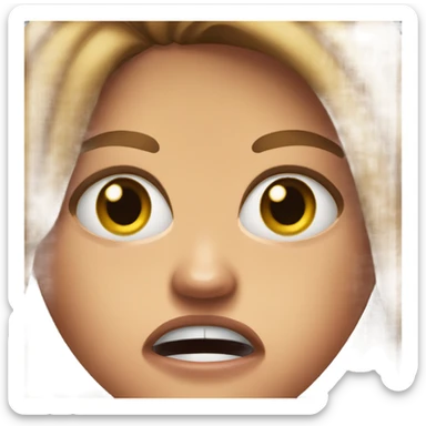 freckled girl with open mouth angry sticker