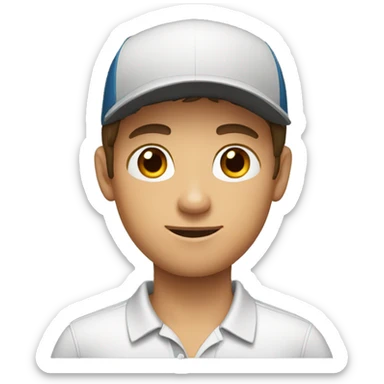 young man with a polo shirt, brown hair sticker