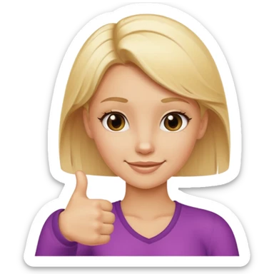 blond girl doing thumbs up sign sassy sticker