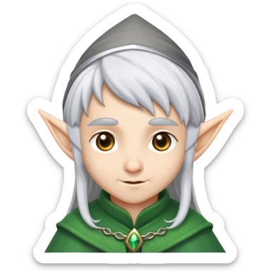 Frieren the elf mage with silver hair sticker