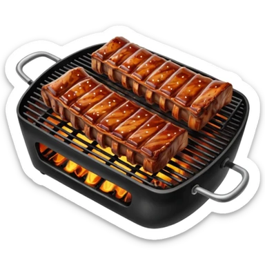 bbq ribs on grill sticker