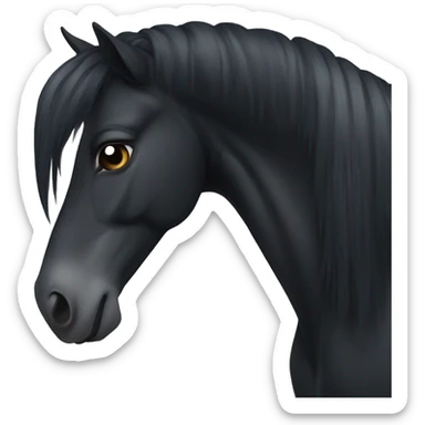 A black horse with a with streak  sticker