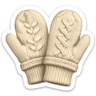 Cream colored mittens sticker
