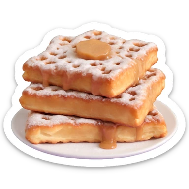 apple fritter with cinnamon sugar dusting sticker