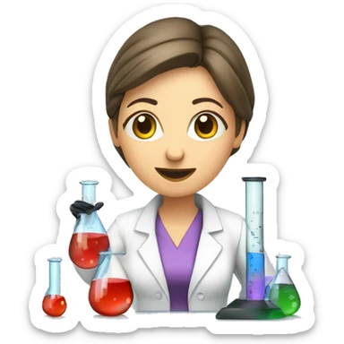 female research scientist working in lab with bacteria and test tubes sticker