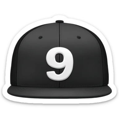 black cap with number “9” on it sticker