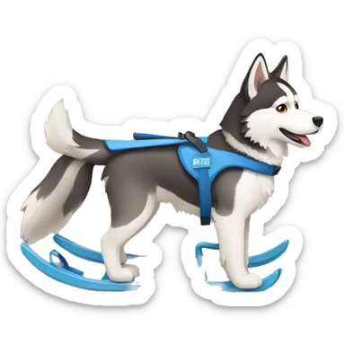 husky sled sticker