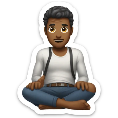 Dude with hurting stomach  sticker