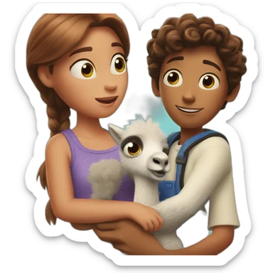 finding dory holding a llama sticker