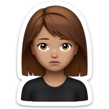 Roblox darians46 AVATARgirl whit brown hair and black shirt sad sticker
