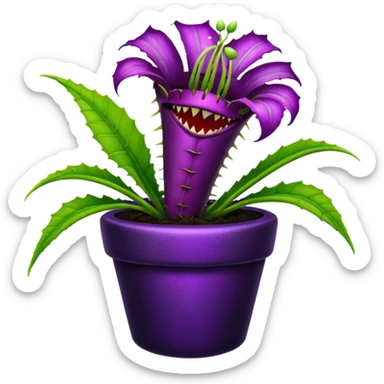 Black and purple Venus flytrap sticker