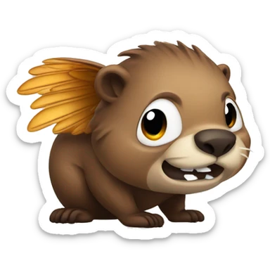 Mean beaver with wings sticker