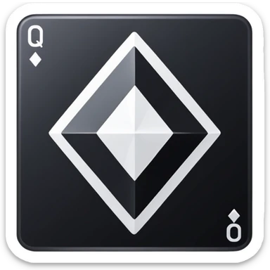 3d diamond shape matte black. diamond shape like on a playing card sticker