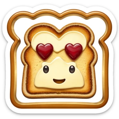 Toast with Butter and Jam no face 
 sticker