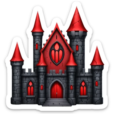 Dark Vampire Castle with the colors red and black sticker