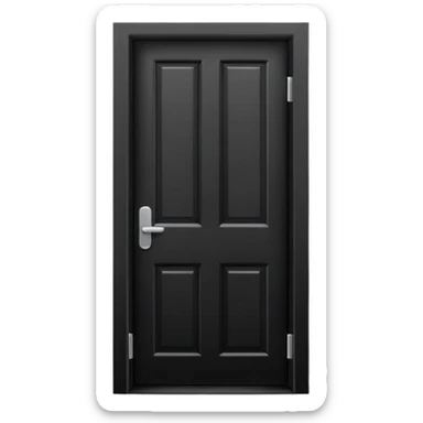 Minimalist emoji-style sticker of a closed door with a long shadow visible under the gap. Black and white, strong silhouette style.
 sticker