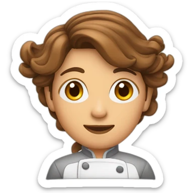 Une personne avec des cheveux bruns en train de cuisiner sticker