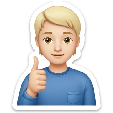 Looking satisfied and putting together your thumb and pointer finger  sticker