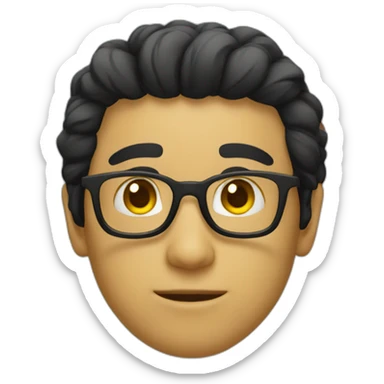 Guy with yellow tinted glasses and combed black hair  sticker