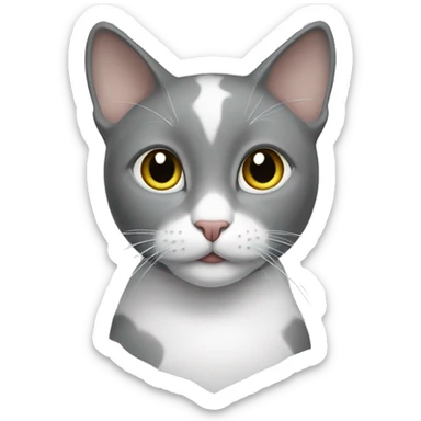 Cat grey with white sticker