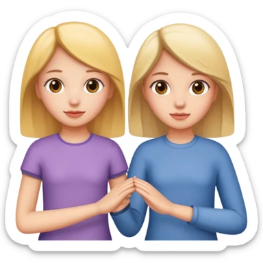 Two friends holding hands girls sticker