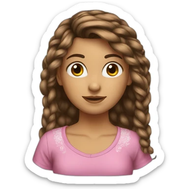 Girl brun hair with bandana in hair sticker