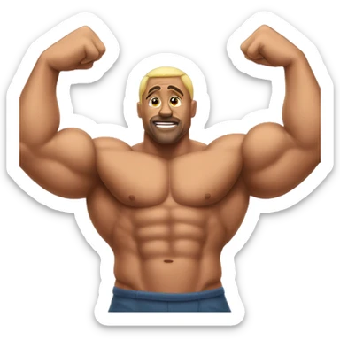 Big round flamboyant muscle sticker