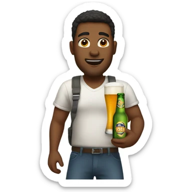 Guy going to get beer  sticker