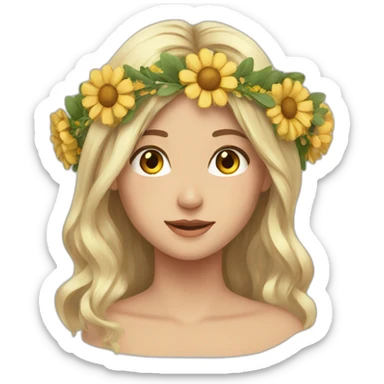 folk flower crown sticker