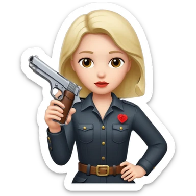 Una persona enamorado con una pistola sticker