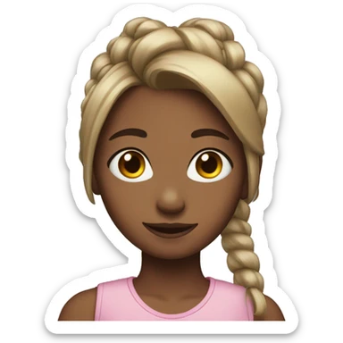 Girl with ponytails sticker