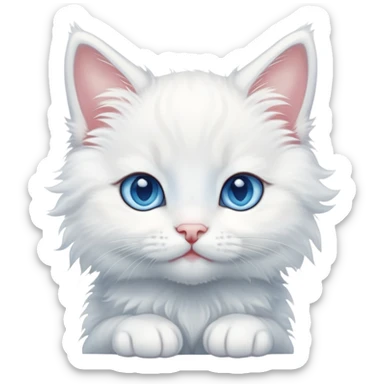 cute white kitten with blue eyes sticker