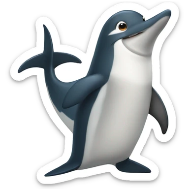 Pingouin avec un requin  sticker