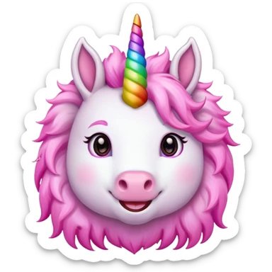 Unicorn face smail  sticker
