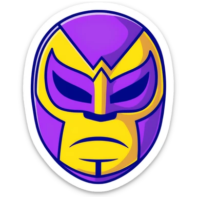 black and yellow luchador mask sticker