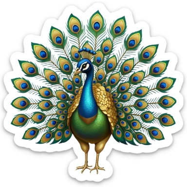 Golden peacock  sticker