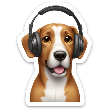 Dog with headphones  sticker