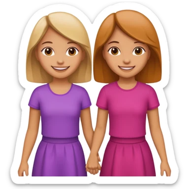 girls walking together sticker