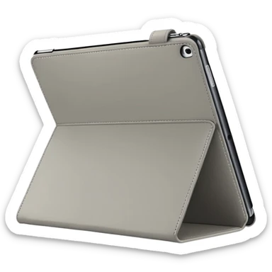 Closed forward facing Light grey trifold iPad cover
 sticker