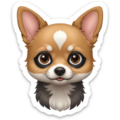 Chihuahua mix with grey, brown, and black fur sticker