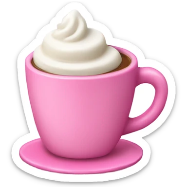 Pink hot chocolate cup with cream sticker