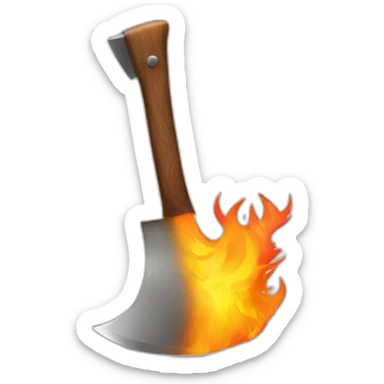 Axe on fire on blade  sticker